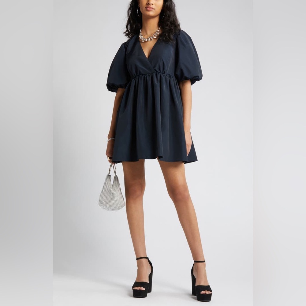 Nordstrom Puff Sleeve Babydoll Minidress with Pockets